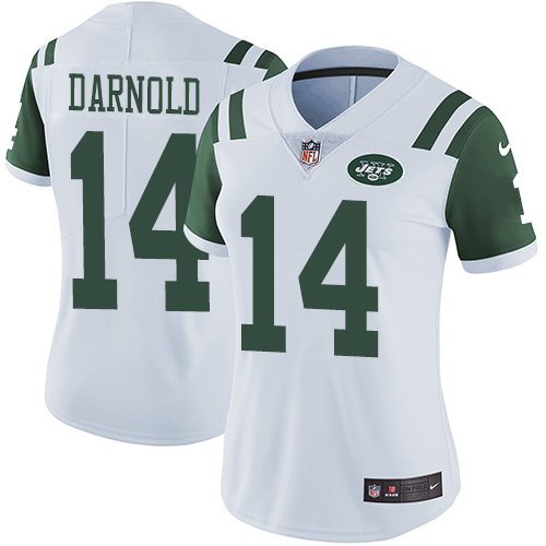 Nike Jets #14 Sam Darnold White Women's Stitched NFL Vapor Untouchable Limited Jersey - Click Image to Close